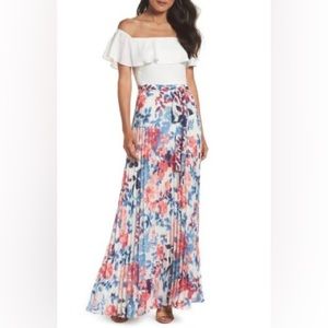 EUC Eliza J off shoulder floral maxi dress. Worn once for bridal shower. Size 18